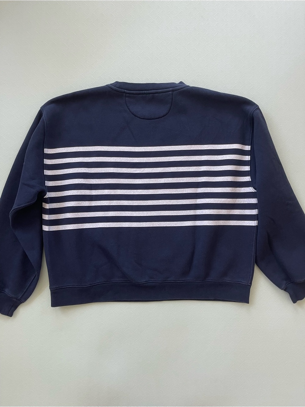 J. Crew Women’s Navy Stripe Crewneck Sweatshirt - Picture 8 of 8